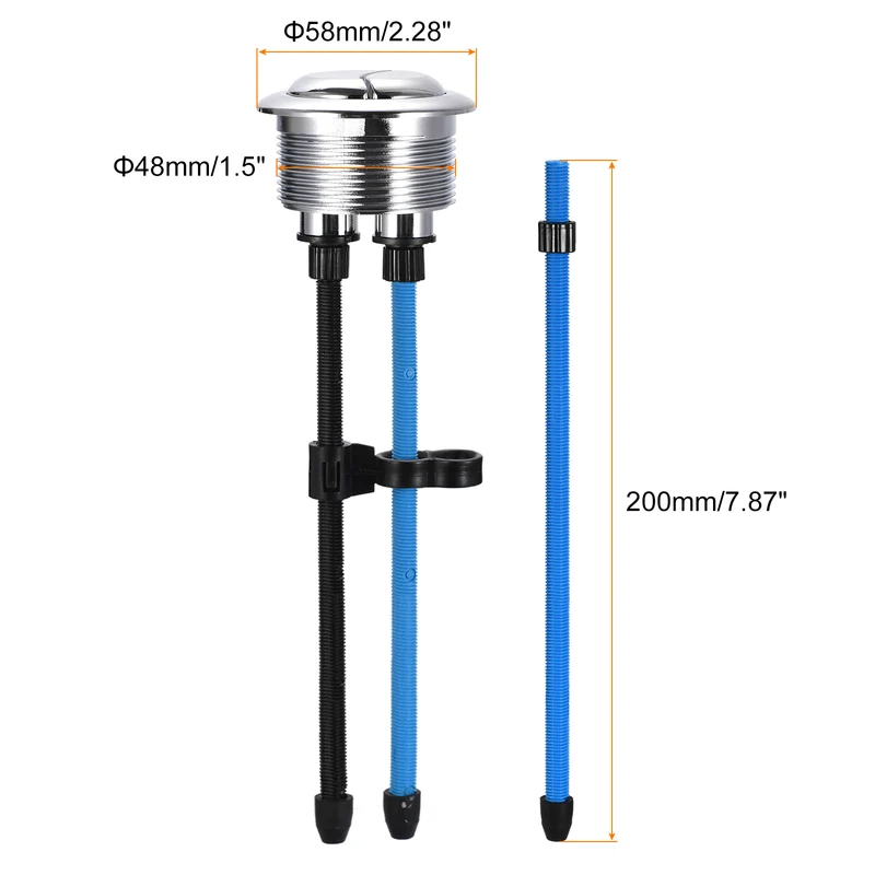 Toilet Tank Button 48mm(1.89") Thread Dual Push Flushing Toilet Button