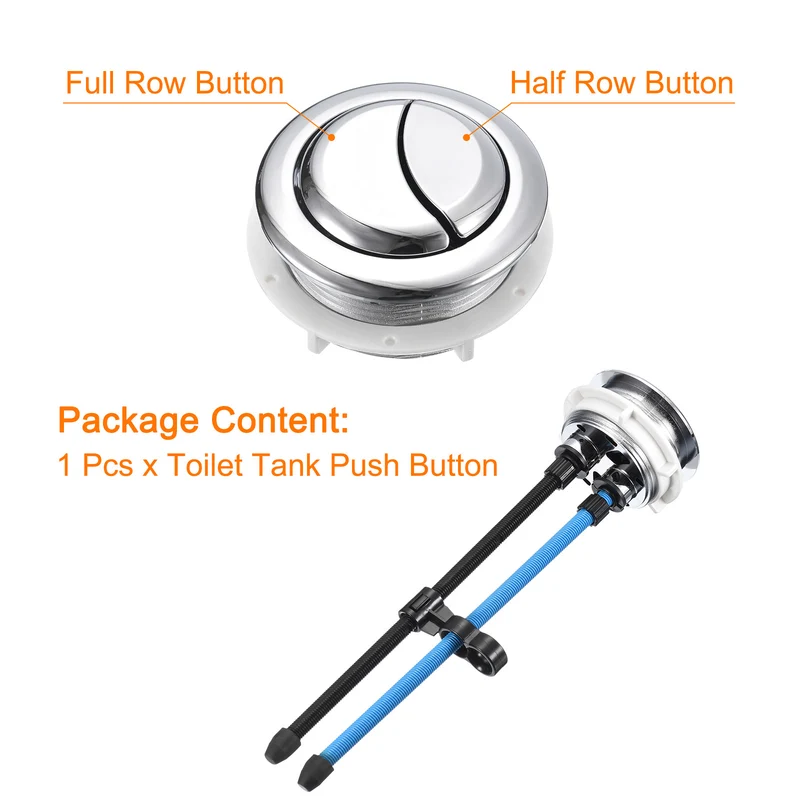 Toilet Tank Button 48mm(1.89") Thread Dual Push Flushing Toilet Button