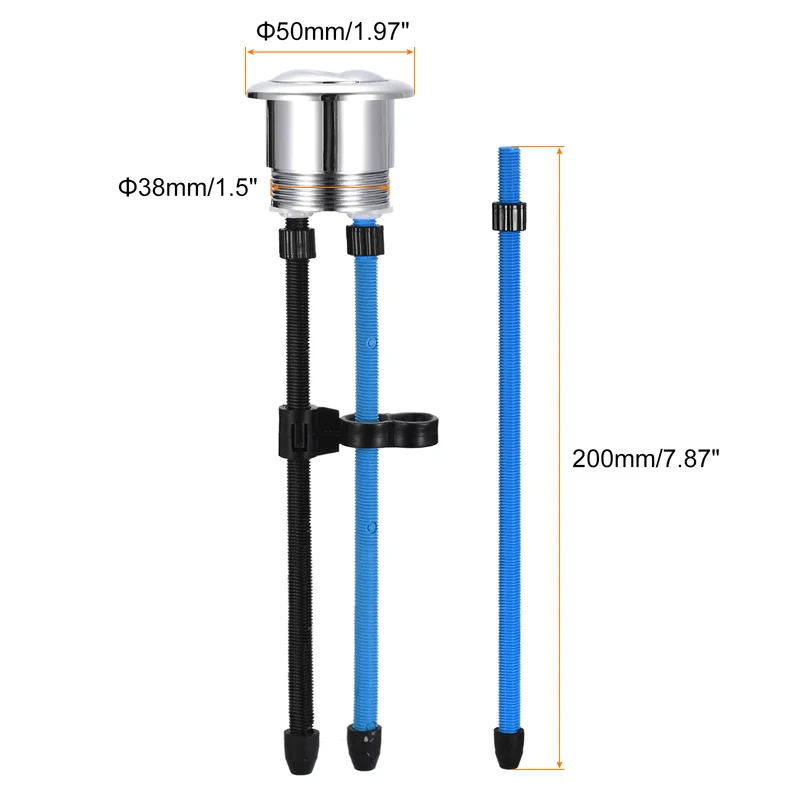 Toilet Tank Button, 38mm(1.5") Thread Dual Push Flushing Toilet Button
