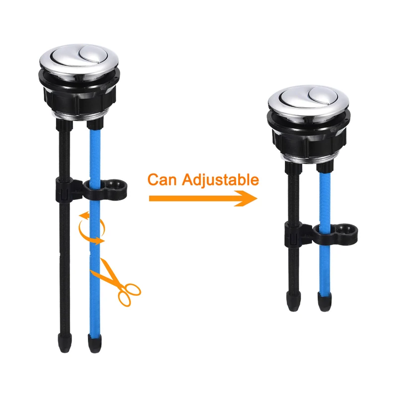 Toilet Tank Button, 38mm(1.5") Thread Dual Push Flushing Toilet Button