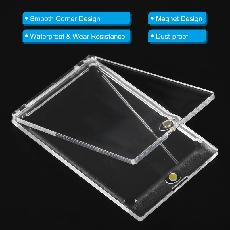 4"x3"x0.31" Magnetic Card Holder 75PT Plastic Clear Trading Card Protector