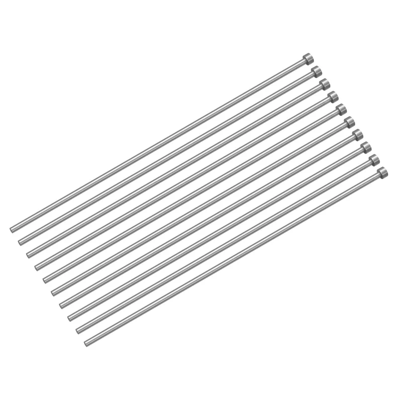 10Pcs Straight Ejector Pins, 5.5mm (7/32") Dia. 65Mn Steel Round Tip Punch 300mm (12") Long for Mechanical Maintenance