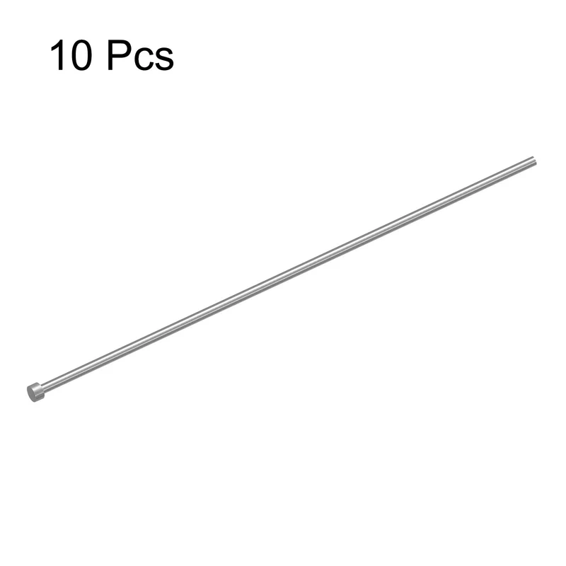 10Pcs Straight Ejector Pins, 5.5mm (7/32") Dia. 65Mn Steel Round Tip Punch 300mm (12") Long for Mechanical Maintenance