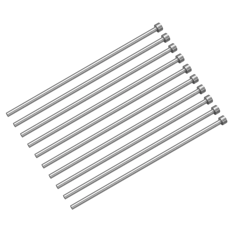 10Pcs Straight Ejector Pins, 5.5mm Dia. 65Mn Steel Round Tip Punch 200mm