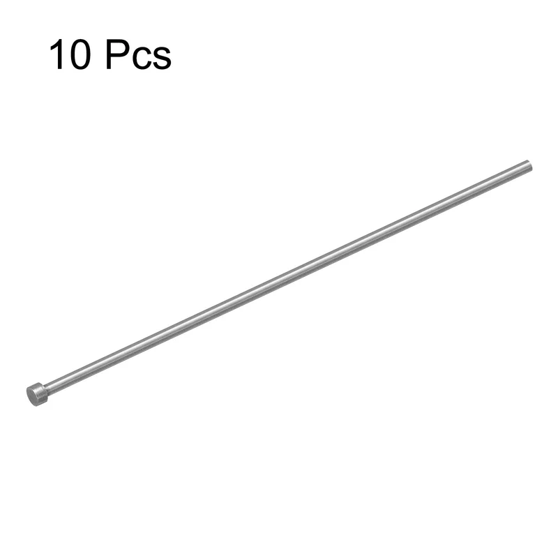 10Pcs Straight Ejector Pins, 5mm (13/64") Dia. 65Mn Steel Round Tip Punch 200mm (8") Long for Mechanical Maintenance