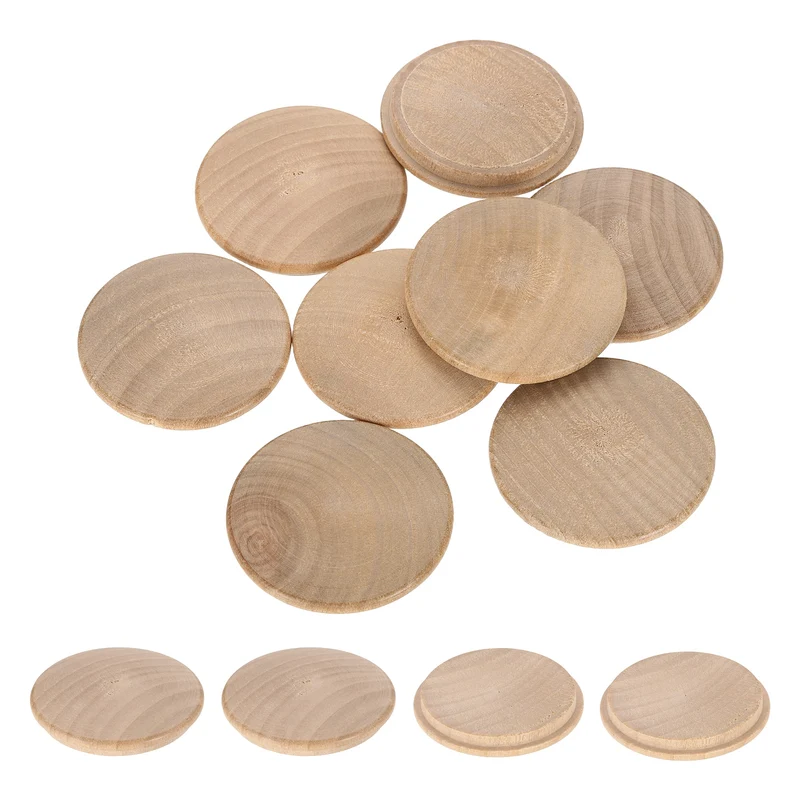 20Pcs Wood Button Plugs, 45mm/1.77" Beech Hardwood Screw Hole Plug for Furniture