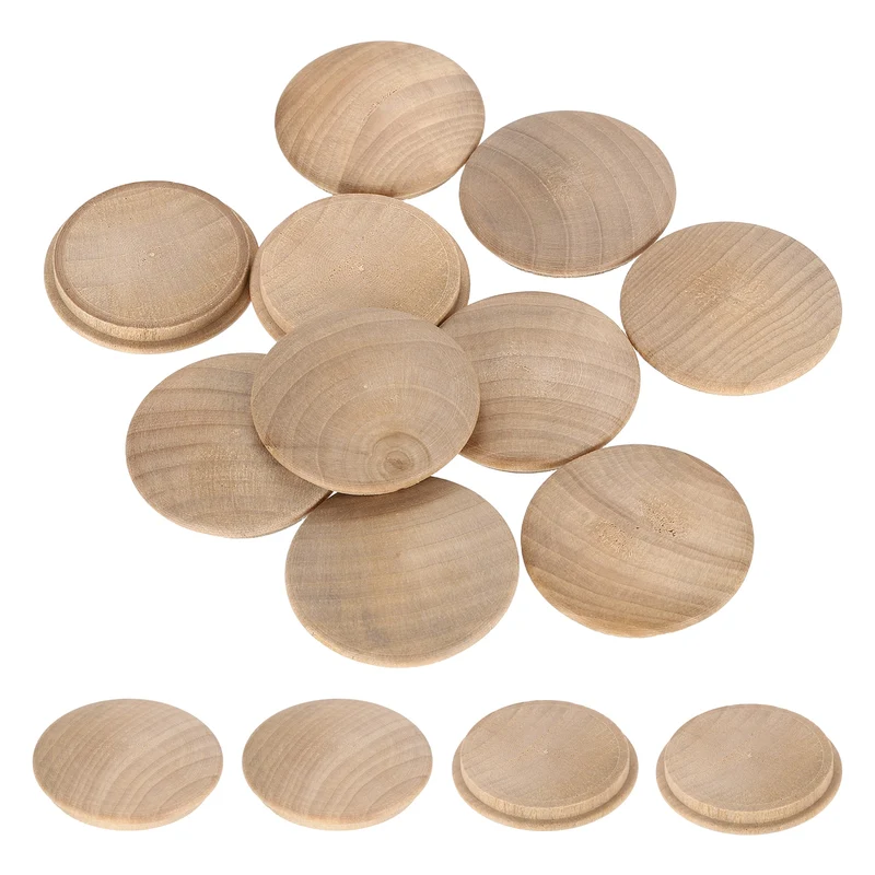 20Pcs Wood Button Plugs, 40mm/1.57" Beech Hardwood Screw Hole Plug for Furniture