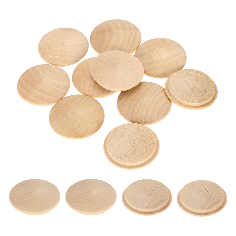 20Pcs Wood Button Plugs, 35mm/1.38" Beech Hardwood Screw Hole Plug for Furniture