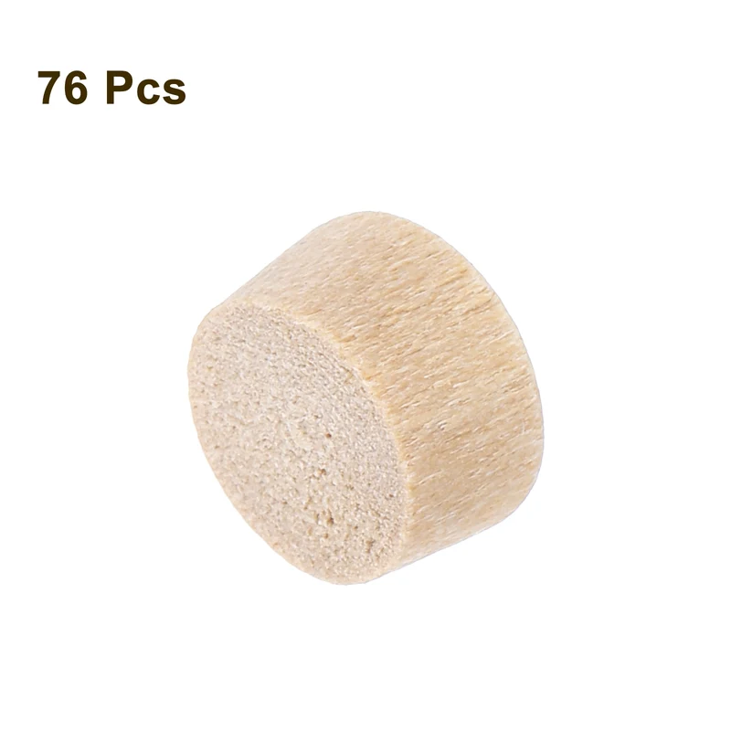 76Pcs Wood Button Plugs, 8mm/0.31" Hardwood Screw Hole Plug for Woodworking