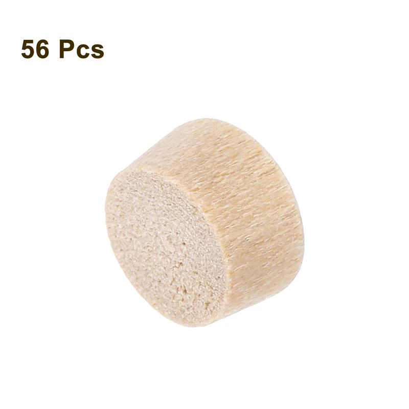56Pcs Wood Button Plugs, 8mm/0.31" Hardwood Screw Hole Plug for Woodworking