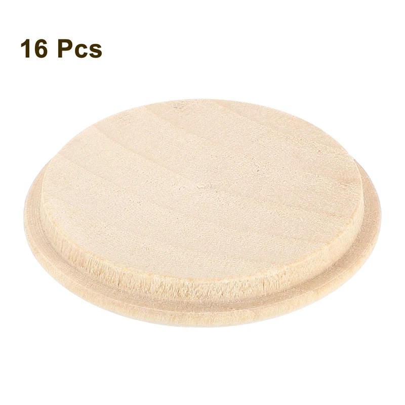 16Pcs Wood Button Plugs, 40mm/1.57" Hardwood Screw Hole Plug for Furniture