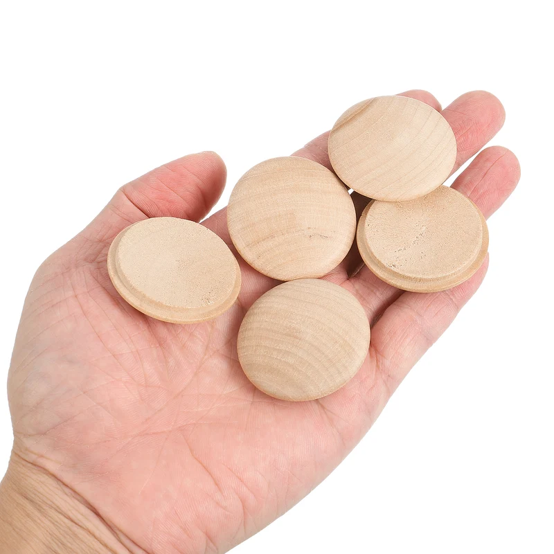 20Pcs Wood Button Plugs, 35mm/1.38" Hardwood Screw Hole Plug for Furniture