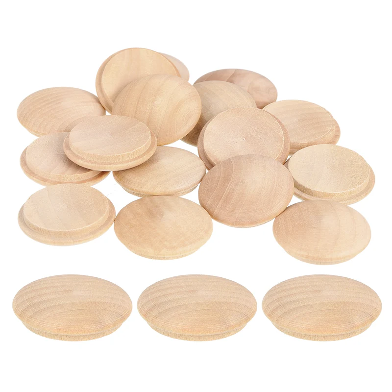 40Pcs Wood Button Plugs, 30mm/1.18" Hardwood Screw Hole Plug for Furniture