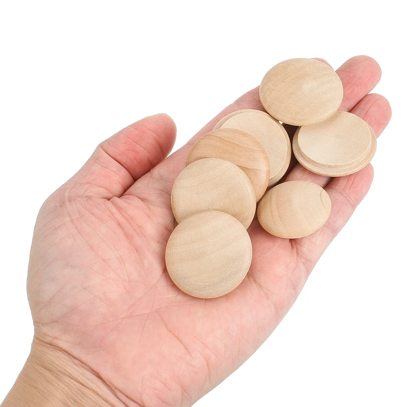 30Pcs Wood Button Plugs, 30mm/1.18" Hardwood Screw Hole Plug for Furniture