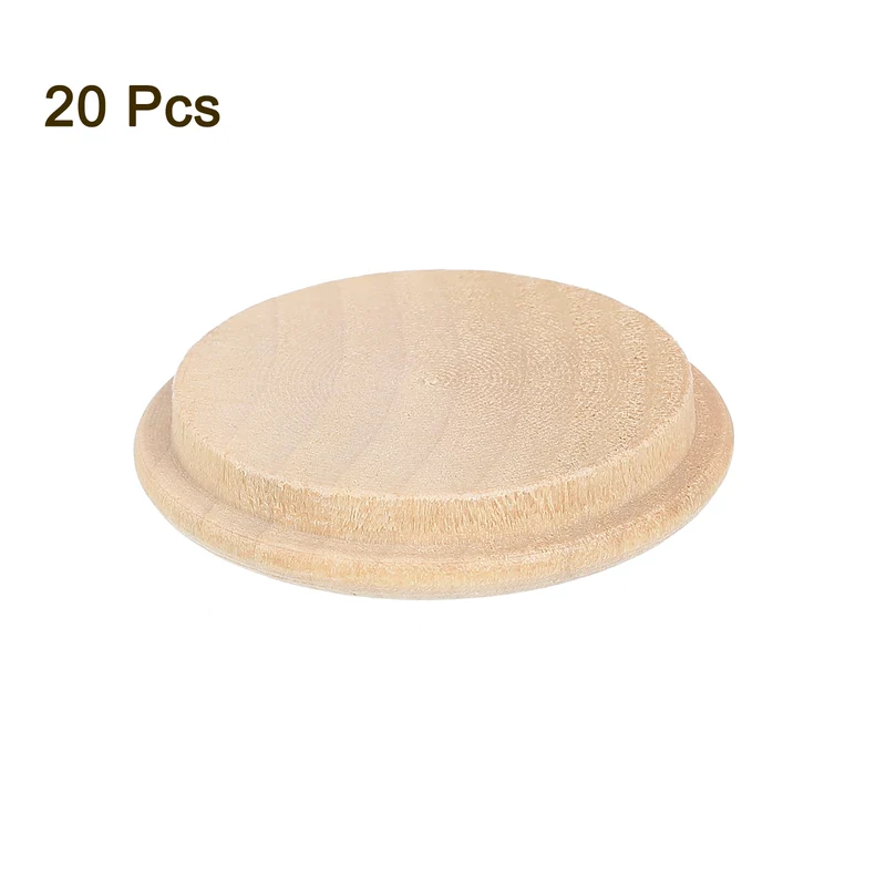 20Pcs Wood Button Plugs, 30mm/1.18" Hardwood Screw Hole Plug for Furniture