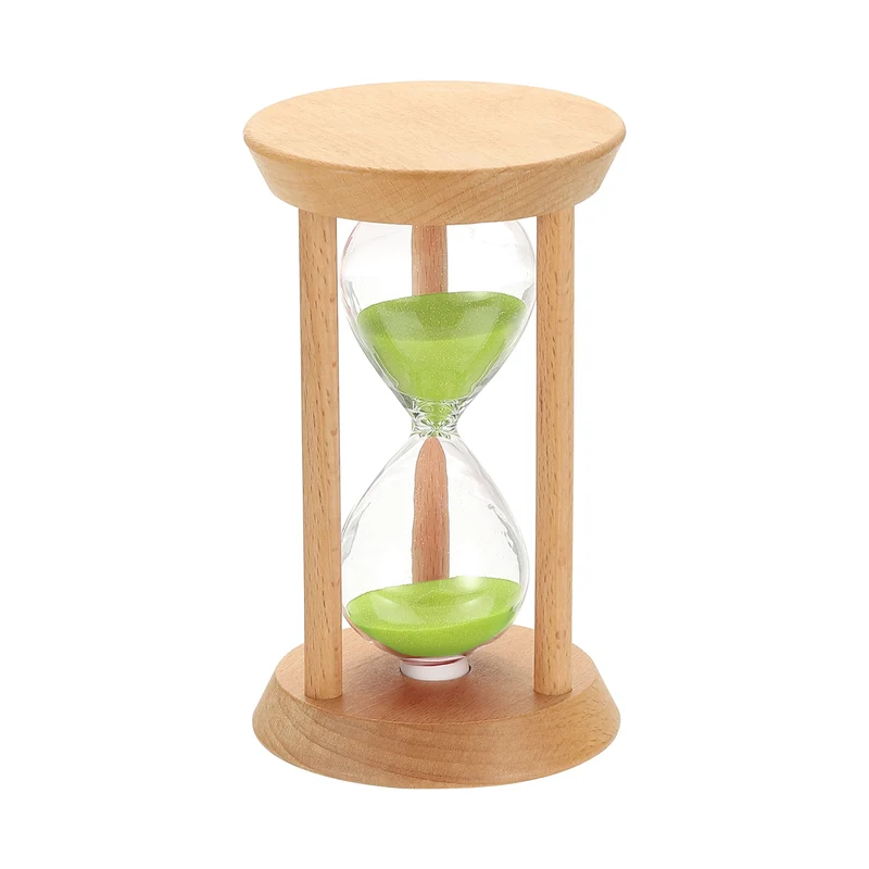 1Pcs 25 Minutes Sand Timer, Wooden Sand Watch for Home, Red