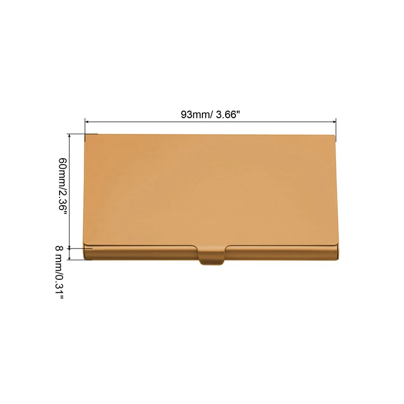 2Pcs Professional Pocket Metal Business Card Case Holder Wallet Orange Black