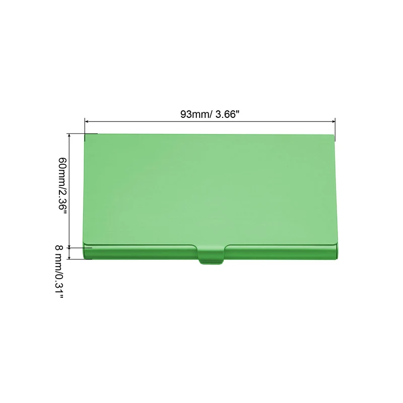 2Pcs Professional Pocket Metal Business Card Case Holder Wallet Blue Green