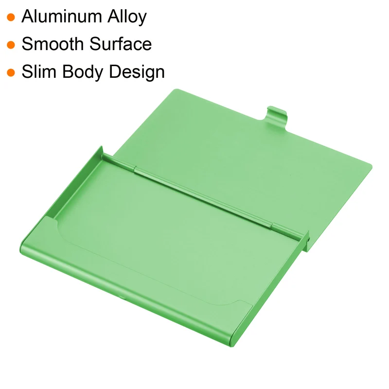 2Pcs Professional Pocket Metal Business Card Case Holder Wallet Blue Green