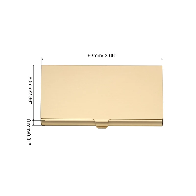Business Card Holder, 2 Pack Aluminum Metal Card Case Professional Slim Pocket Card Holder for Name Card Credit Card, Gold, Silver