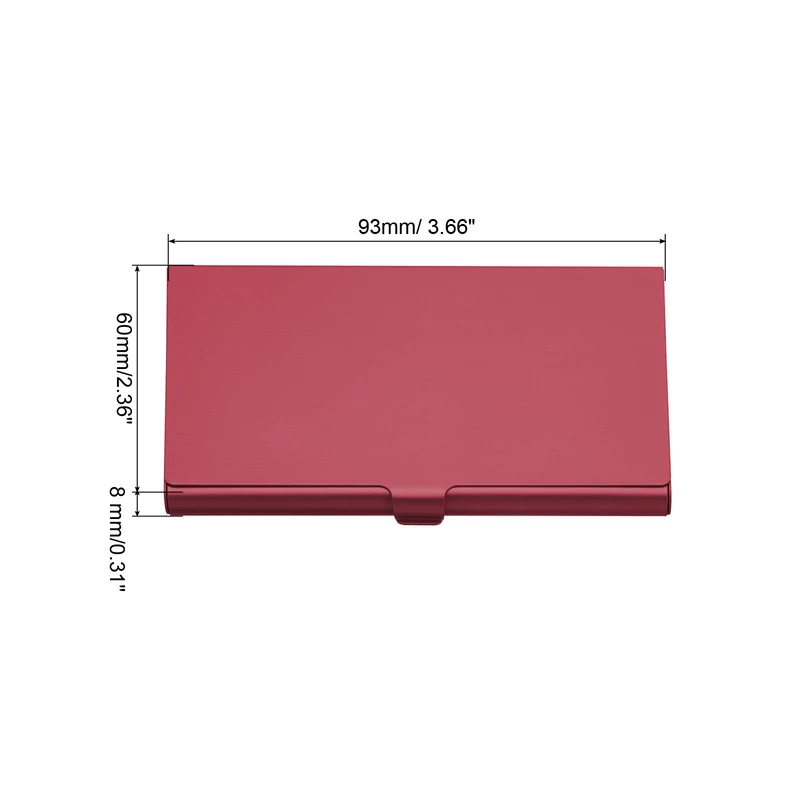 Business Card Holder, 2 Pack Aluminum Metal Card Case Professional Slim Pocket Card Holder for Name Card Credit Card, Red, Pink