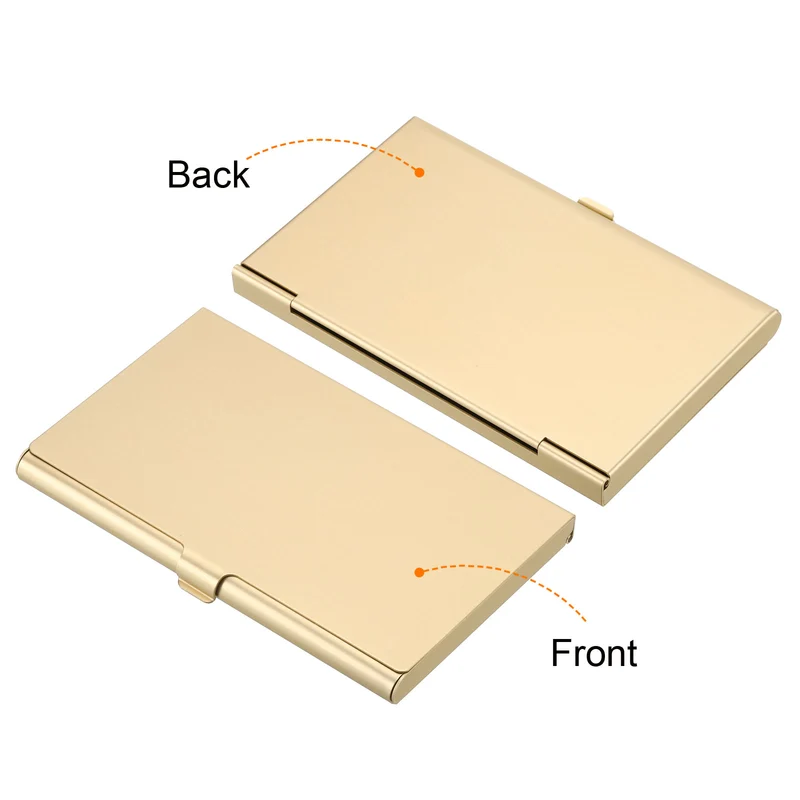 4Pcs Professional Pocket Metal Business Card Case Holder Slim Wallet Gold
