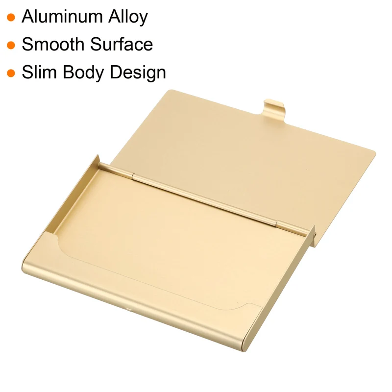 4Pcs Professional Pocket Metal Business Card Case Holder Slim Wallet Gold