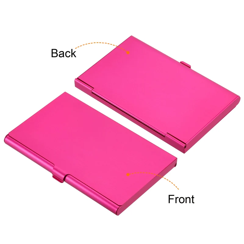 4Pcs Professional Pocket Metal Business Card Case Holder Slim Wallet Rose Red