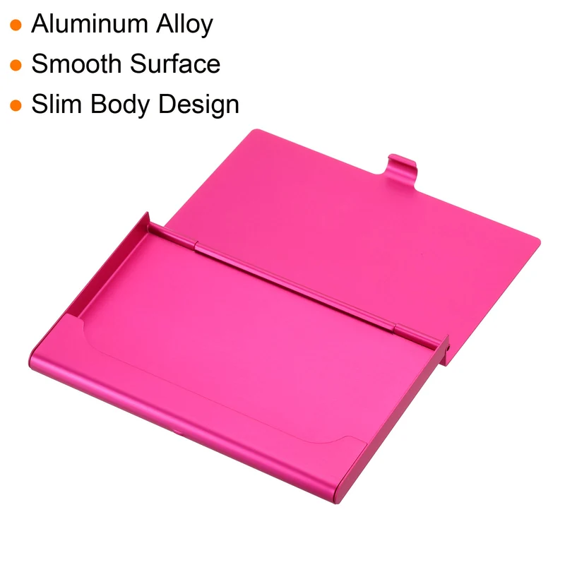 4Pcs Professional Pocket Metal Business Card Case Holder Slim Wallet Rose Red
