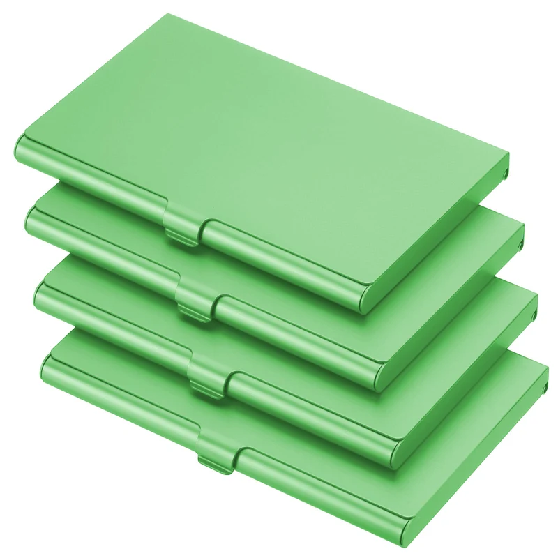 4Pcs Professional Pocket Metal Business Card Case Holder Slim Wallet Green