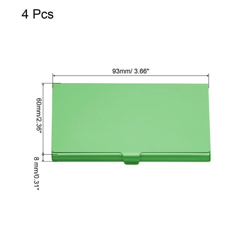4Pcs Professional Pocket Metal Business Card Case Holder Slim Wallet Green