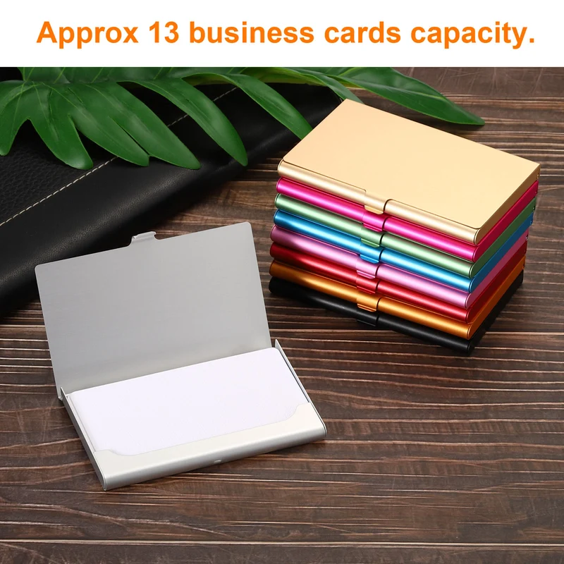 4Pcs Professional Pocket Metal Business Card Case Holder Slim Wallet Blue