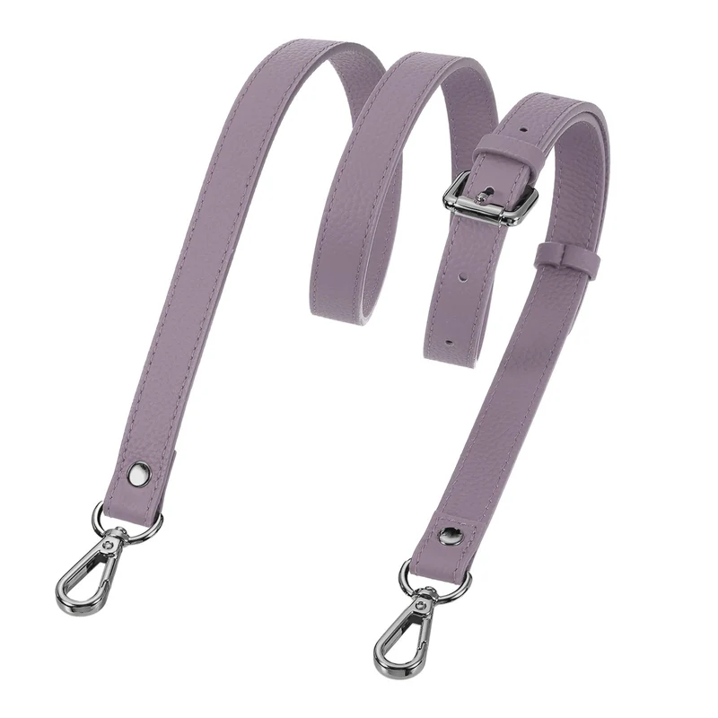 0.7" Genuine Leather Purse Strap for Bag (Taro Purple, Black Buckle)