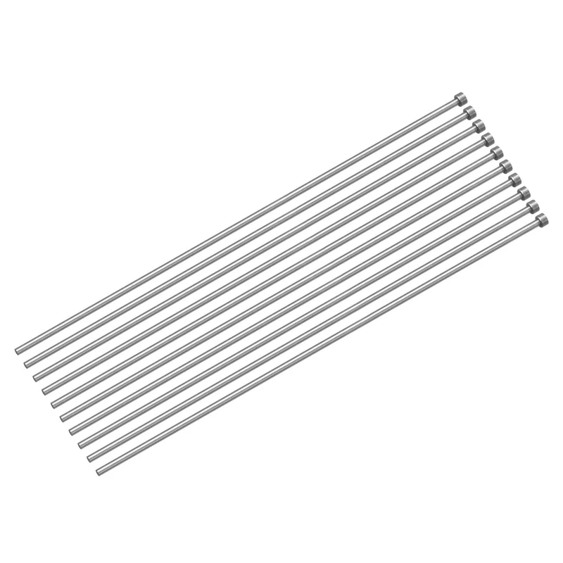 10Pcs Straight Ejector Pins, 4.5mm (11/64") Dia. 65Mn Steel Round Tip Punch 300mm (12") Long for Mechanical Maintenance