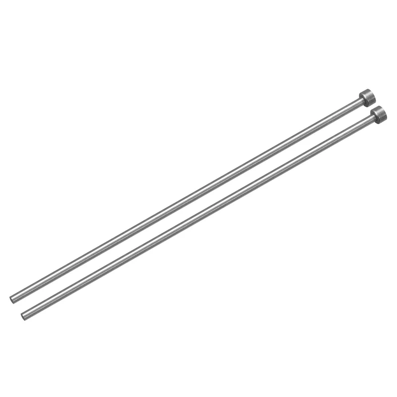 2Pcs Straight Ejector Pins, 4mm (5/32") Dia. 65Mn Steel Round Tip Punch 200mm (8") Long for Mechanical Maintenance