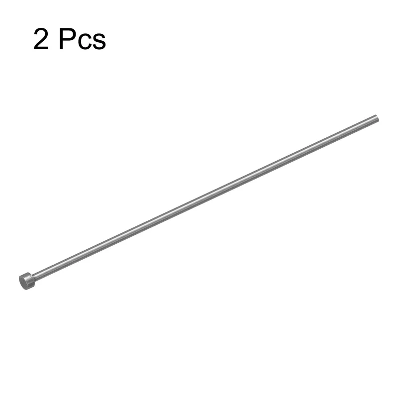 2Pcs Straight Ejector Pins, 4mm (5/32") Dia. 65Mn Steel Round Tip Punch 200mm (8") Long for Mechanical Maintenance