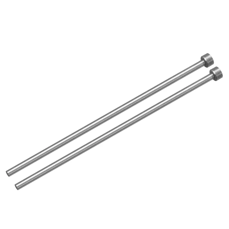 2Pcs Straight Ejector Pins, 4mm (5/32") Dia. 65Mn Steel Round Tip Punch 150mm (6") Long for Mechanical Maintenance