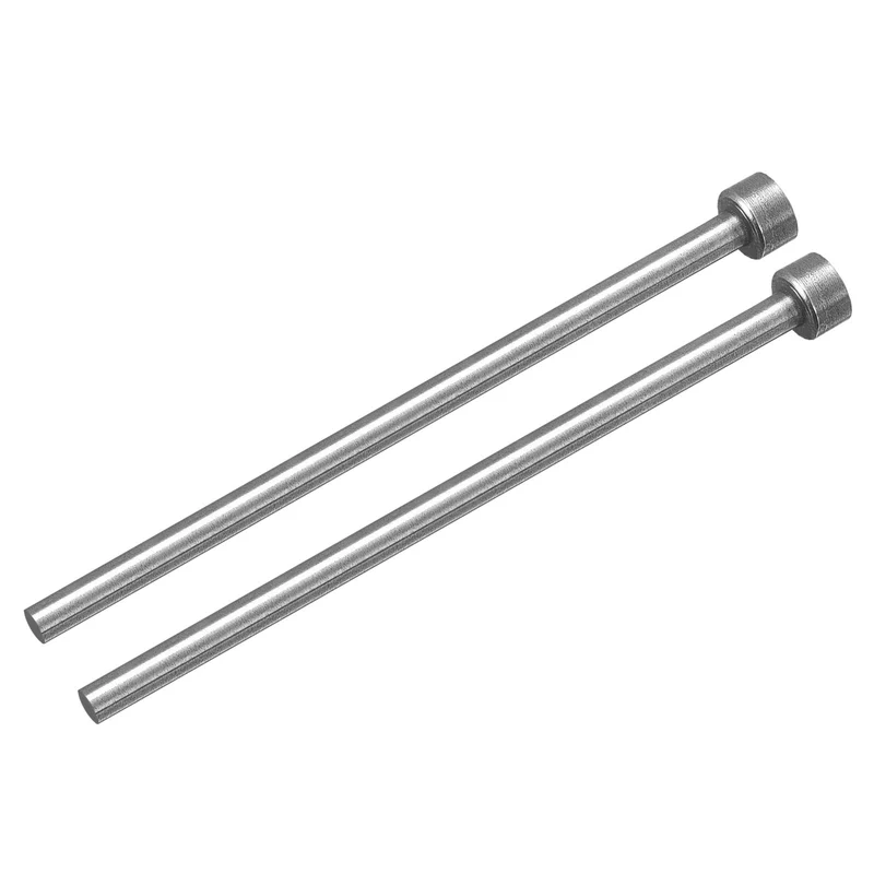 2Pcs Straight Ejector Pins, 4mm Dia. 65Mn Steel Round Tip Punch 100mm