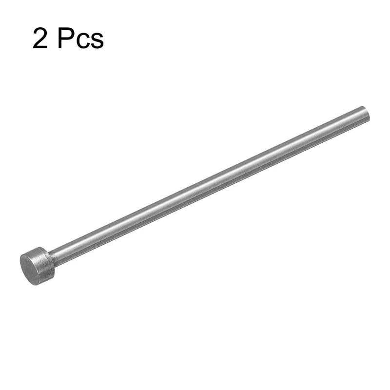 2Pcs Straight Ejector Pins, 4mm Dia. 65Mn Steel Round Tip Punch 100mm