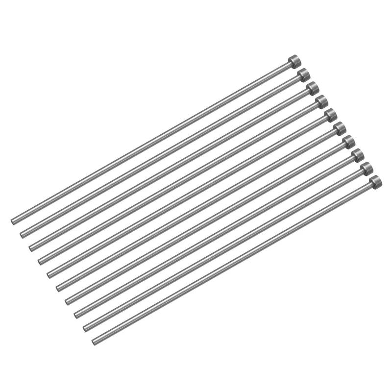 10Pcs Straight Ejector Pins 4mm Dia. 65Mn Steel Round Tip Punch 200mm
