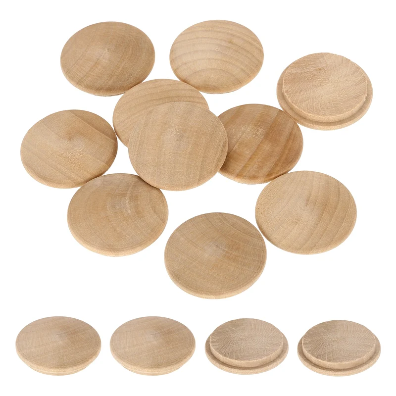 20Pcs Wood Button Plugs 30mm/1.18" Beech Hardwood Screw Hole Plug for Furniture