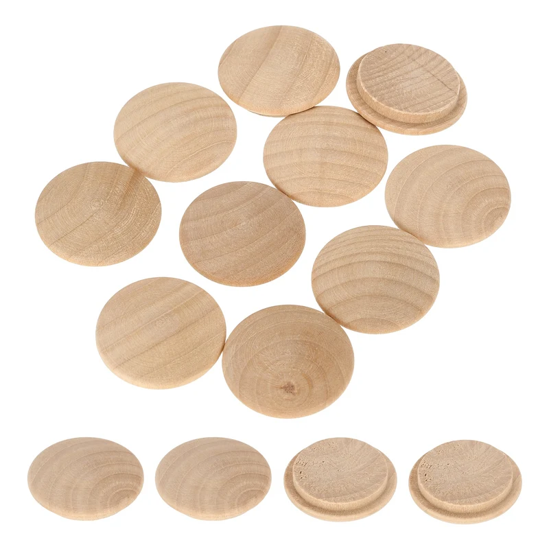20Pcs Wood Button Plugs, 25mm/0.98" Beech Hardwood Screw Hole Plug for Furniture