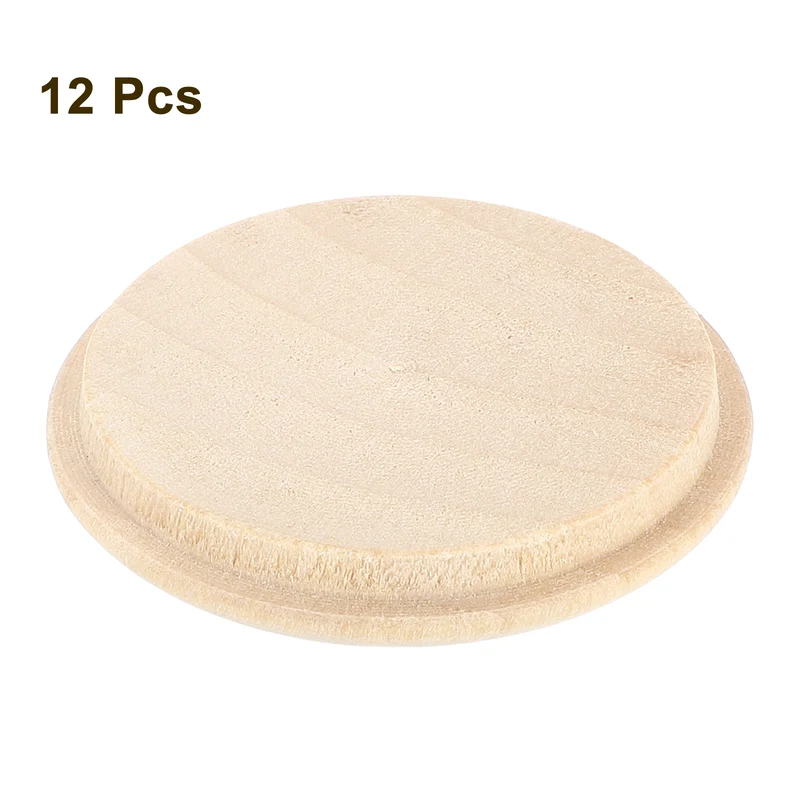 12Pcs Wood Button Plugs, 40mm/1.57" Hardwood Screw Hole Plug for Furniture