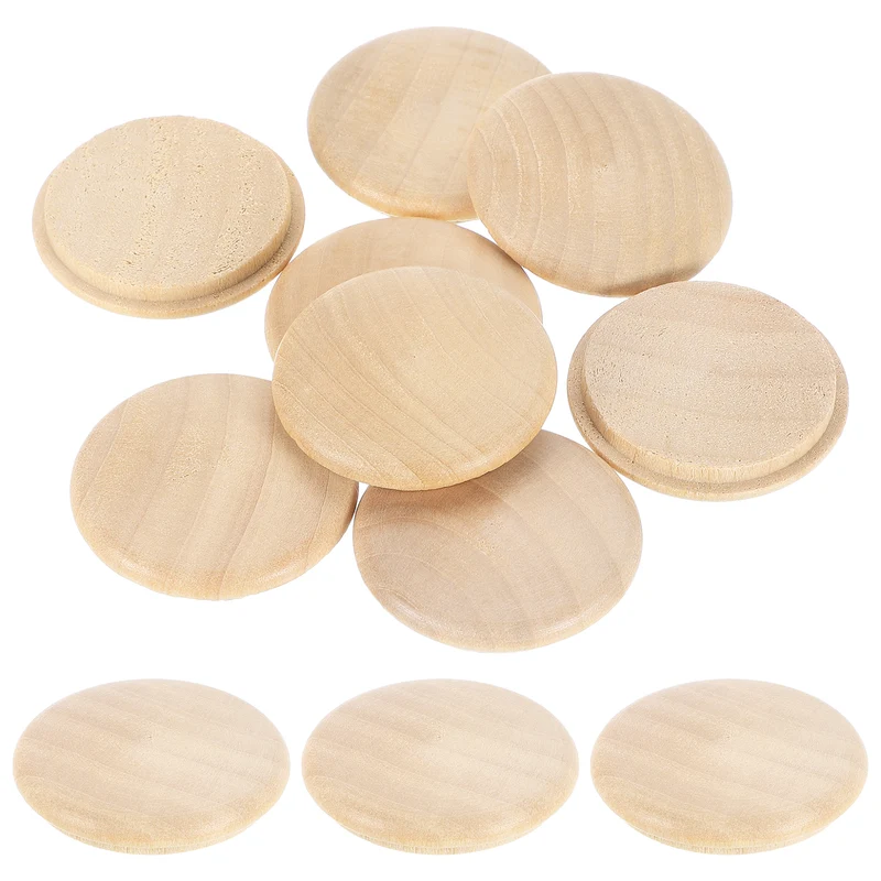 8Pcs Wood Button Plugs, 35mm/1.38" Hardwood Screw Hole Plug for Furniture