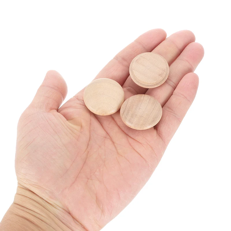 26Pcs Wood Button Plugs, 25mm/0.98" Hardwood Screw Hole Plug for Furniture