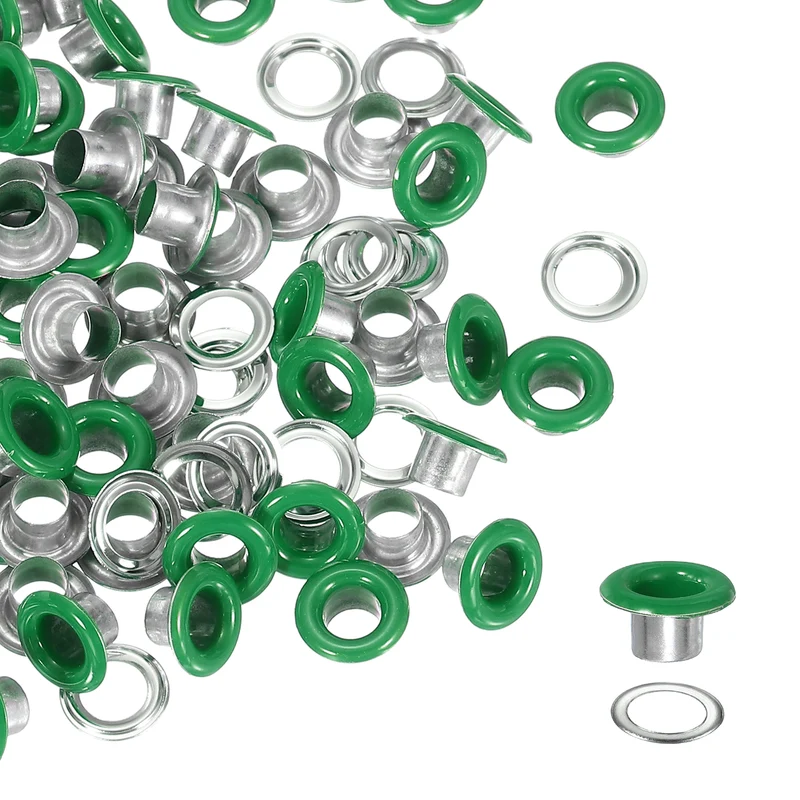Grommets Kit, Metal Eyelets with Washers 4.5mm 3/16" & 250 Set & Cyan