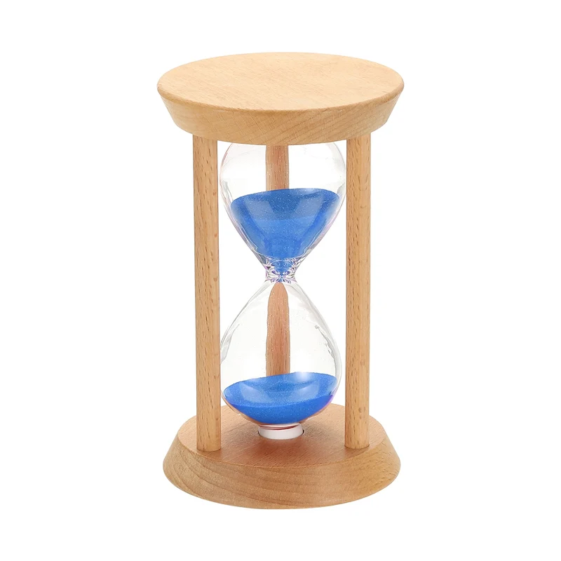 1Pcs 25 Minutes Sand Timer, Wooden Sand Watch for Home, Blue