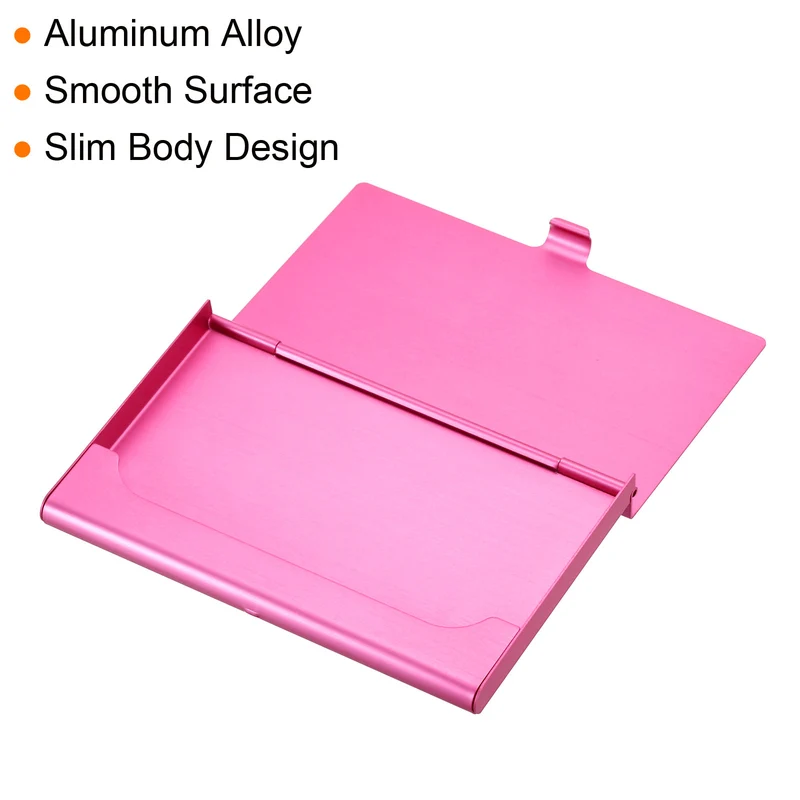 4Pcs Professional Pocket Metal Business Card Case Holder Slim Wallet Pink