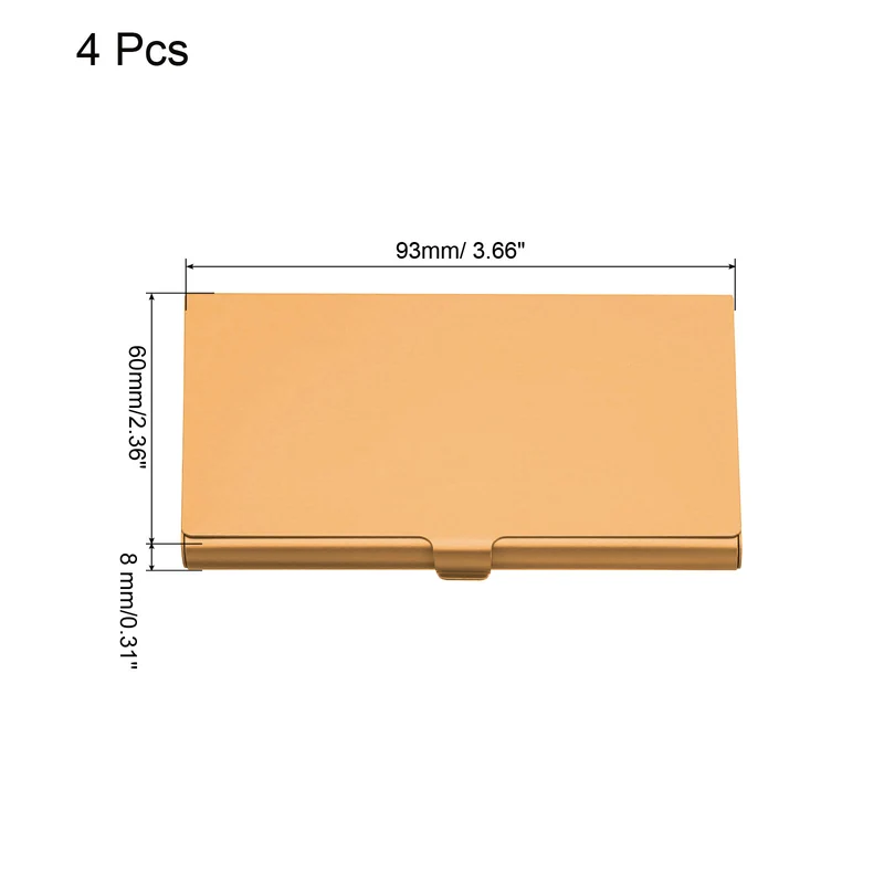 4Pcs Professional Pocket Metal Business Card Case Holder Slim Wallet Orange