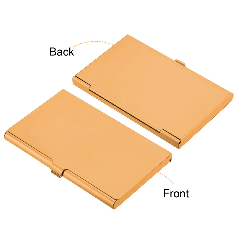 4Pcs Professional Pocket Metal Business Card Case Holder Slim Wallet Orange